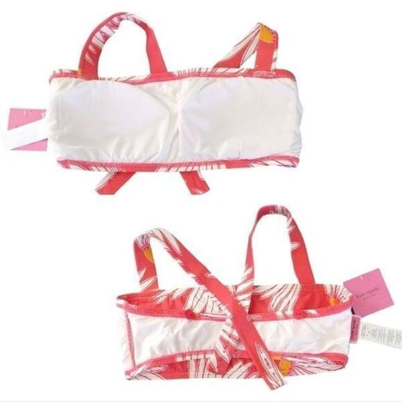 Kate Spade Lychee Coral Falling Flower Square Neck Bikini Swim Set Small - Picture 10 of 12